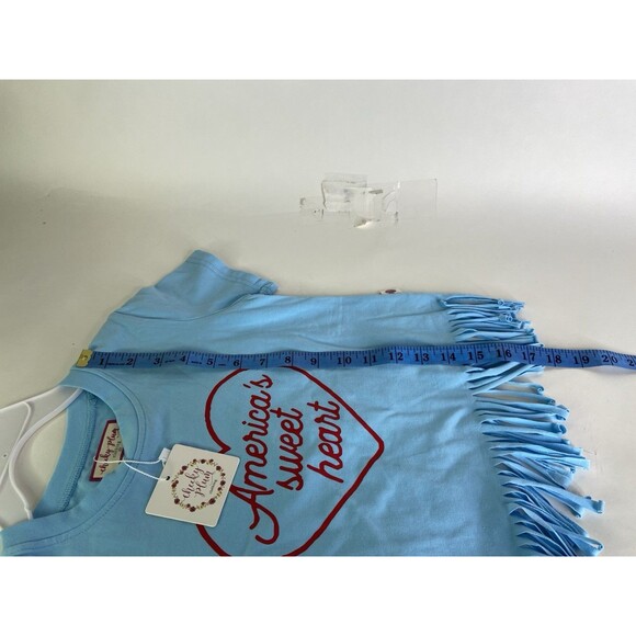 Cheeky Plum Fringe Americas Sweetheart Top Tee Shirt Blue Size Girls 6 - Picture 6 of 6
